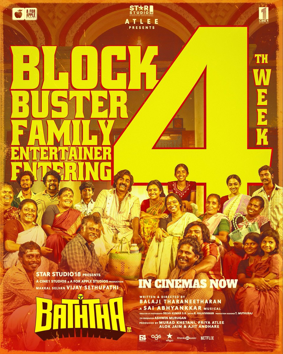 ctcupdates's tweet photo. Blockbuster Family Entertainer #Baththa enters into 4th week 🤩

#VijaySethupathi https://t.co/KPbbZg3Jfv