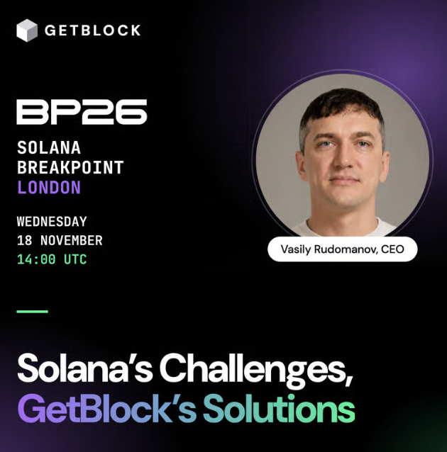 getblockio's tweet photo. 4 weeks to our Breakpoint debrief.

- Nov 15-17: Solana Breakpoint, Olympia London
- Nov 18: the GetBlock core team goes online to discuss the event and answer your toughest questions

⏬ https://t.co/IX08nJBbnm