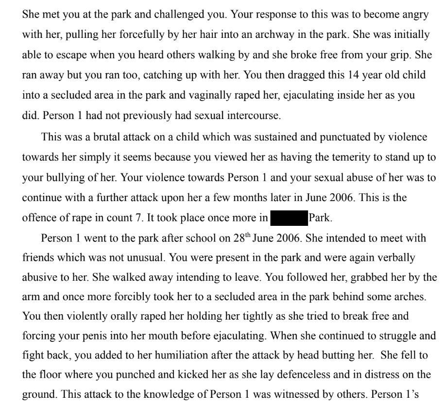 Justice_Policy's tweet photo. At Manchester CC in February 2017, eight men from Rochdale were sentenced for abusing three girls between 2004 - 2008 and, separately, for a kidnapping and beating in 2016.

One of the girls was 14 when she was dragged into a secluded part of a park and raped by Ashafaq Yousaf. Months later, he attacked her again, whilst a friend of his filmed. Another girl was kidnapped and taken to a beach in Wales at 16 and told she would be left there with no way home unless she had sex with the man who had brought her, Mohammed Miah. One of the defendants, Mohammed Sadeer, took part in the 2016 kidnapping while on bail awaiting trial for the initial abuse.
https://t.co/e0jED5d1VH