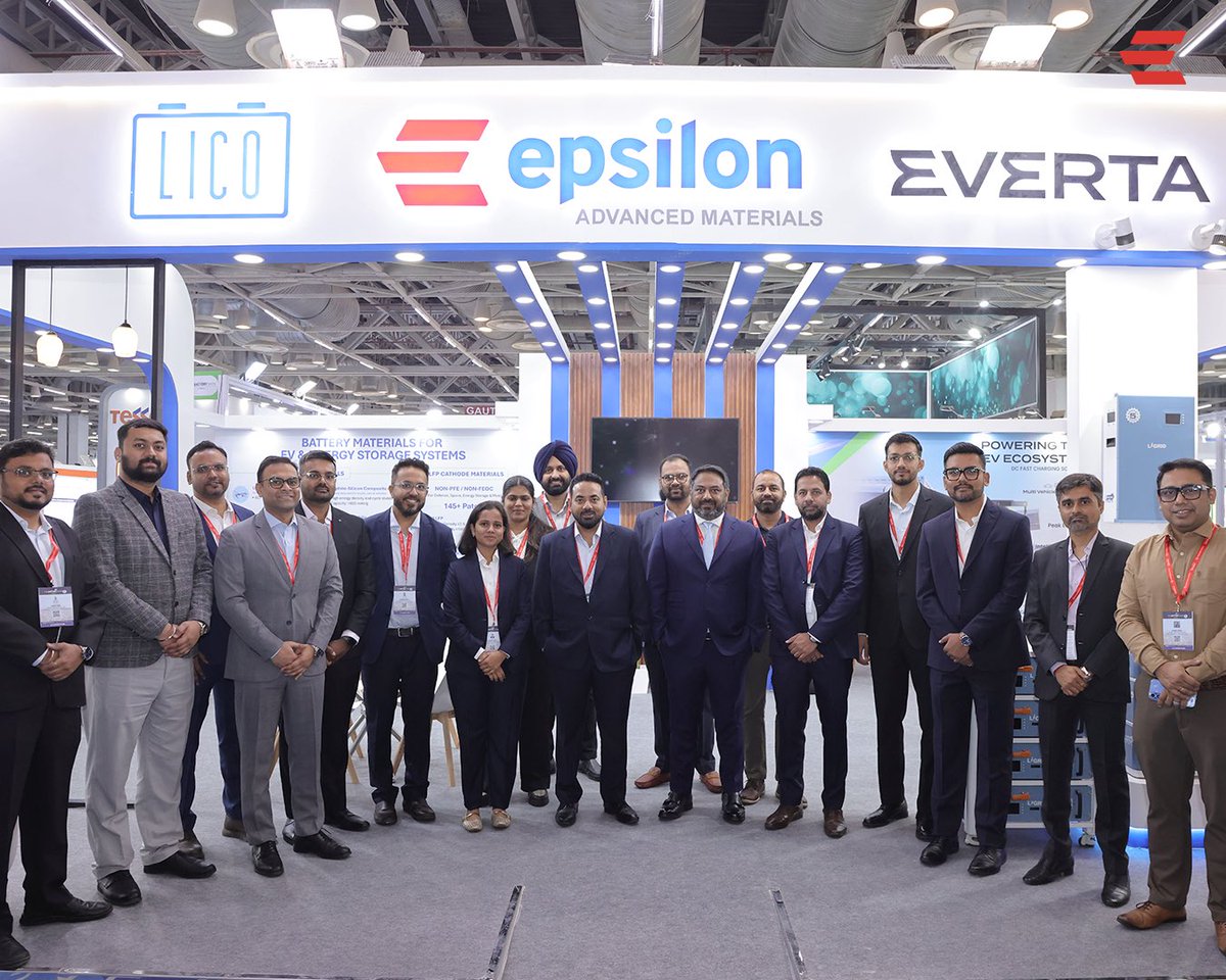 EpsilonGraphite's tweet photo. Day 1 at @thebatteryshow, Greater Noida, brought valuable conversations, new perspectives, and meaningful connections across the battery industry. 
Looking forward to building on these exchanges and exploring new possibilities in advanced battery materials. https://t.co/yW8mwLimRx