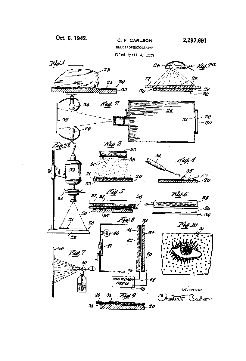 X_OnThisDay's tweet photo. On this day in 1938, the world's first photocopy was made in a rented room in Queens, and all it said was "10.-22.-38 ASTORIA." Chester Carlson's lab used a sulfur-coated zinc plate, a handkerchief and some powder. Over 20 companies, IBM included, turned him down. #OnThisDay https://t.co/SAlY388gjI
