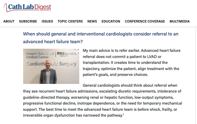 InvasiveCardiol's tweet photo. When should an interventional cardiologist think beyond the next coronary procedure? Igor Gosev, MD, PhD, discusses earlier advanced HF referral and HeartMate 3 LVAD therapy as part of a lifetime treatment strategy.

https://t.co/L7j7QRhc1K #cardiotwitter https://t.co/tTC4HnPMcQ