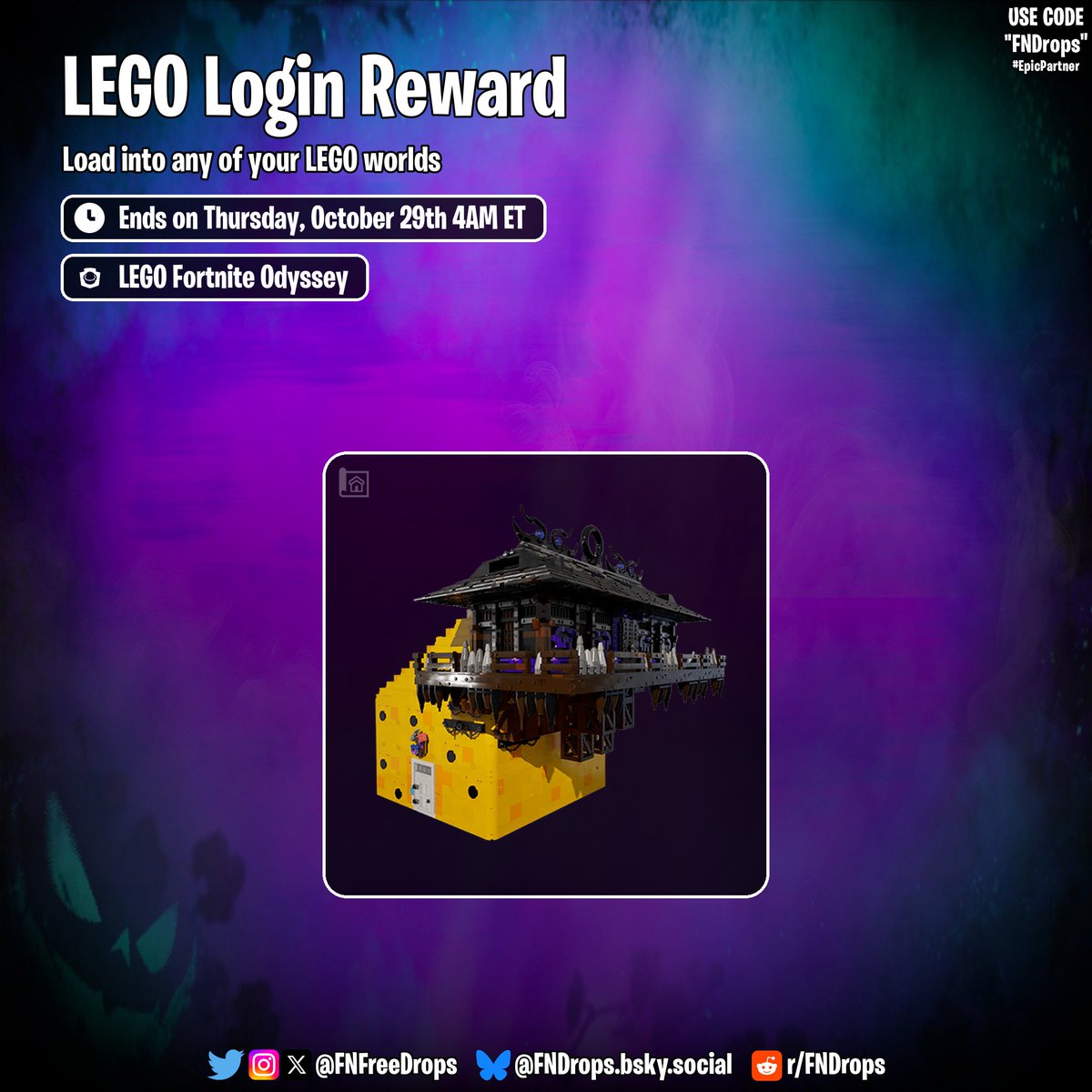 FNFreeDrops's tweet photo. Load into any of your LEGO worlds to grab a new build

🏆Reward
• Kaz's Haunted Cheese Hideaway Build

⏳Ends on Thursday, October 29th 4AM ET

#Fortnite https://t.co/JUII9lTxgN