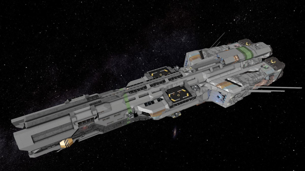 SpaceEngineersG's tweet photo. LIM Adula IIA | Survival-Ready Civilian Mothership by LadyLime

➡️ https://t.co/dMKxxUmOhn

Following new phase gates being discovered allowing passage to the outer Enigma system, LIM began updating its old fleets of Adula II merchant vessels in order to dramatically extend their service life and jump range. In this upgrade, more maintenance tunnels were added for easier repairs in the black, a Claire V2 module was installed, a farm was retrofitted into one of the cargo bays, and the interior was updated to reflect the LUNA Alliance's minimum quality for crewman life.

🚀 Feed your “Need to Create” - https://t.co/KVZuXcdGjJ

#SpaceEngineers #SteamWorkshop #NeedToCreate