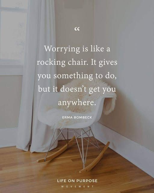 KupaSinek's tweet photo. Worrying is like a rocking chair. It gives you something to do, but it doesn’t get you anywhere. ” — Erma Bombeck https://t.co/vpHCco5Wfz
