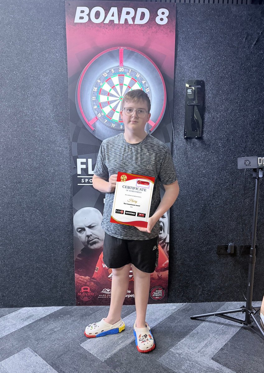 FTFCCommunity's tweet photo. Junior Darts Corporation Academy Certificates! 👏🎯

On Monday, our players were presented with certificates of achievement for developing their skills, practising their scoring and enjoying some competitive games along the way. 🙌

Congratulations to our award winners:
🏆 Leo, Most Improved Player
🤝 Hawley, Sportsmanship Award
💪 Harry, Commitment Award
🌟 Reggie, Breakthrough Player

It has been such an exciting journey for all our players, and we can't wait to see them keep improving and progress through the JDC Academy pathway. 🎯

Well done to everyone! 💙

#fleetwoodtowncommunitytrust | #jdcdarts | #DartsAcademy | #community