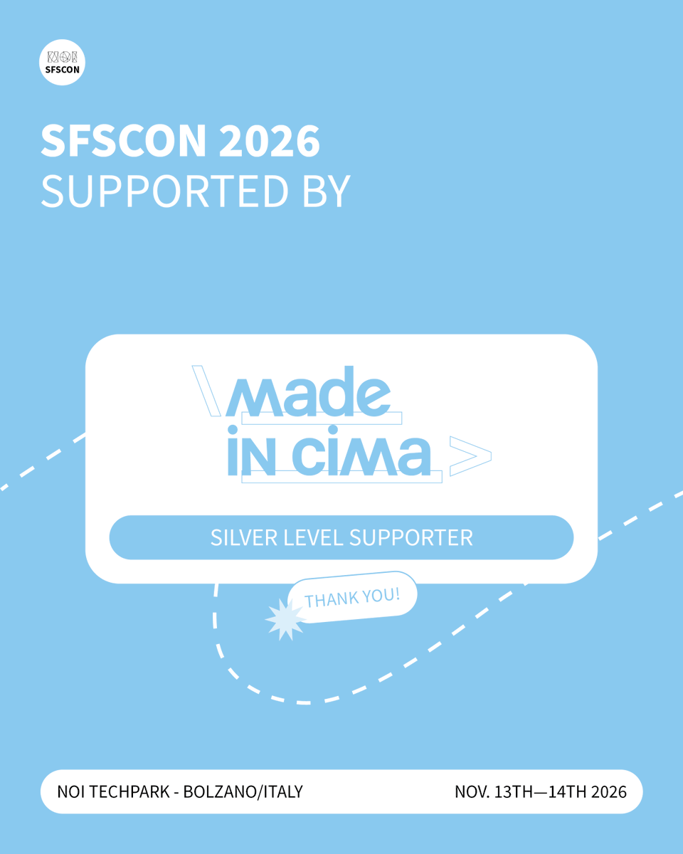 SFScon's tweet photo. We are pleased to count @madeincima among the Silver Supporters of #SFSCON26! 🙌

MADE IN CIMA provides digital services, helping businesses become more visible, recognisable and increasingly independent.

A big thank you for building and taking care of the SFSCON website! https://t.co/dT6qlq23xa