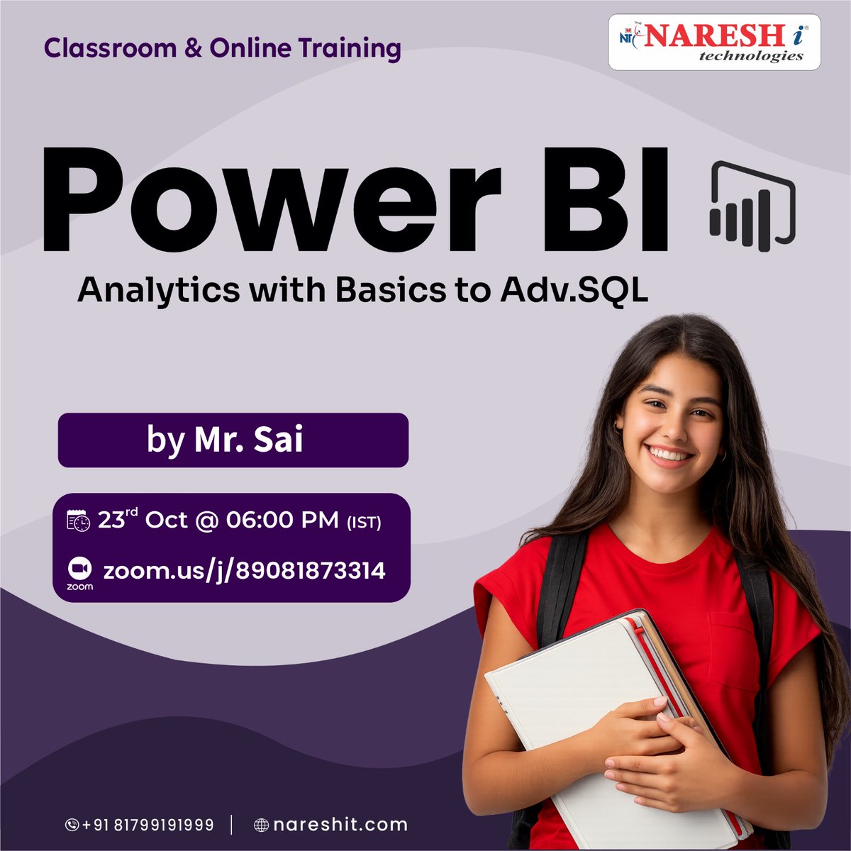 nareshitech's tweet photo. ๐ Build Your Power BI Analytics Skills with SQL
๐ Register Now: https://t.co/FEfoHFjeJw
๐จโ๐ซ Trainer: Mr. Sai
๐
Date: 23rd October 2026
โฐ Time: 6:00 PM (IST)
#PowerBI #PowerBITraining #SQL #SQLTraining #DataAnalytics #BusinessIntelligence #NareshIT https://t.co/rFUcb1u2mv