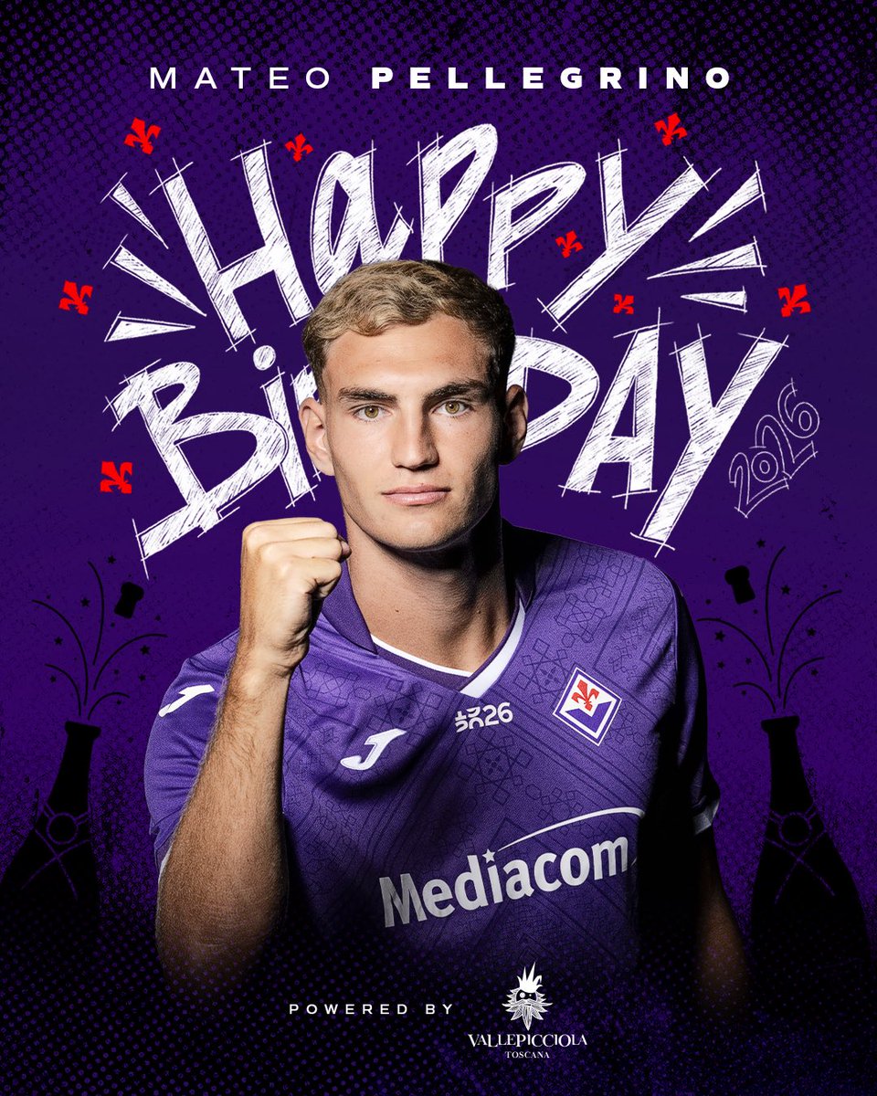 acffiorentina's tweet photo. Buon compleanno Mateo Pellegrino💜⚜️

@Vallepicciola 🍾 https://t.co/2L5dv1j70i