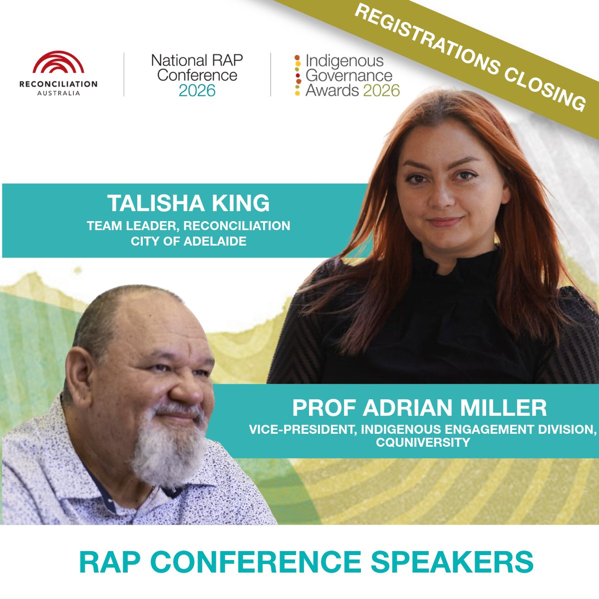 RecAustralia's tweet photo. Even more #RAPConference2026 speakers announced! 

📅 4 – 6 November 2026
📍 Adelaide Convention Centre, Tarntanya/Adelaide
🎫 Register now: https://t.co/UhAl0C94GJ

#Reconciliation #ALLIN https://t.co/mHG8Rbu9h0