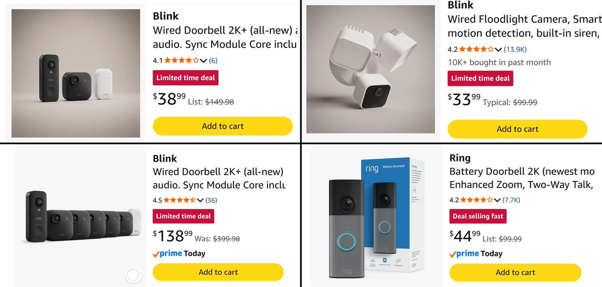 Pricerrors's tweet photo. AMAZON IS CLEARING BLINK INVENTORY AGAIN

Bundles, cameras, floodlights are on heavy discount

https://t.co/jeu3bBGRPK #ad 

$150 bundles are dropping to $39 - check all

Some are hitting their lowest prices again https://t.co/UxkJfKZTNK