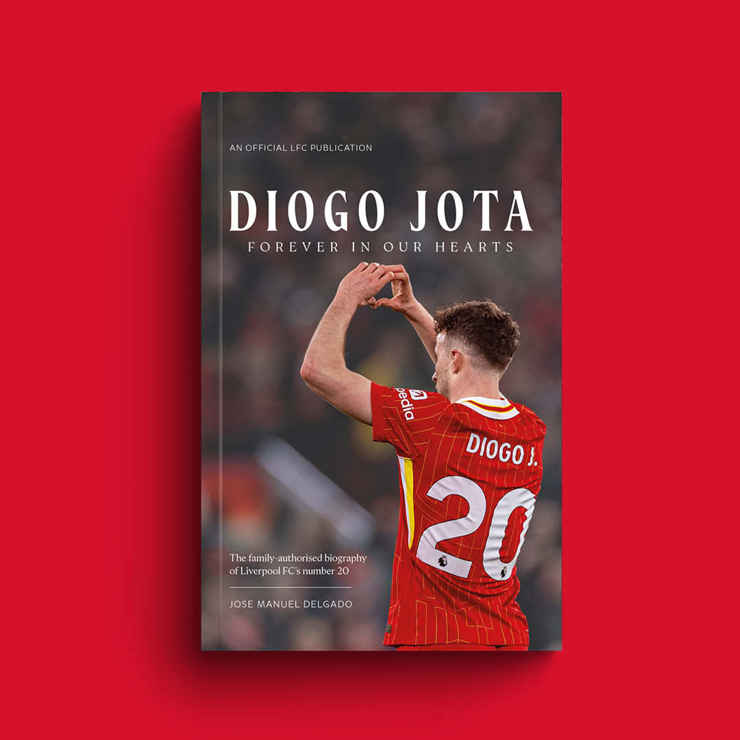 LFCRetail's tweet photo. Liverpool FC has announced the release of Forever in Our Hearts, a new biography, celebrating the life, career and legacy of Diogo Jota.    Every purchase supports LFC Foundation, with all LFC profits funding a grassroots football programme to be established in his name. https://t.co/dz7C9X4kzo
