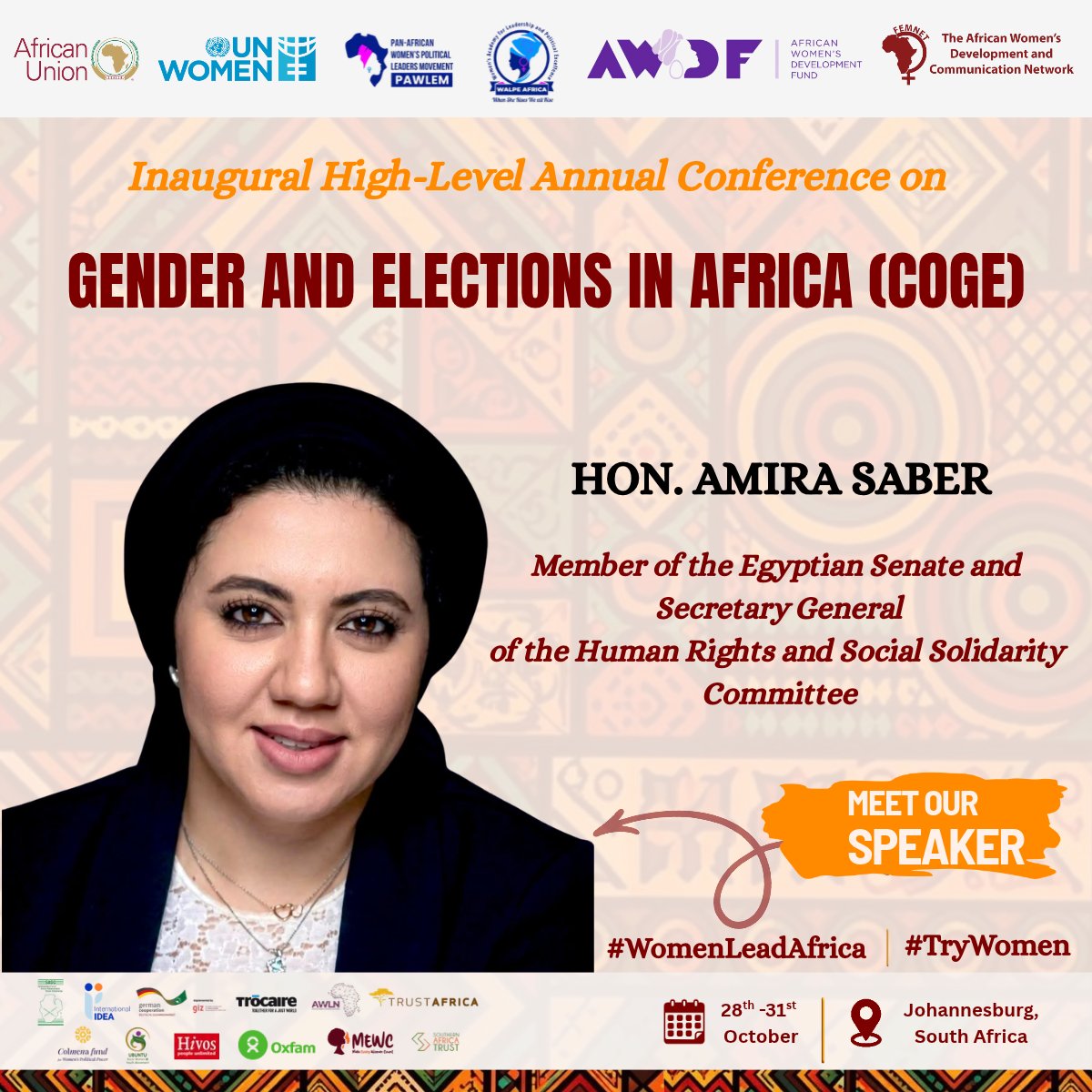 FemnetProg's tweet photo. @WALPEAfrica @_AfricanUnion @MakeWomenCount @Int_IDEA @TrustAfrica @colmenafund @AWLN_RDC @unwomenafrica The lineup keeps getting stronger! 🔥

Meet the next panel of powerhouses bringing critical insights, strategic solutions, and lived expertise to #COGE2026👇🧵 https://t.co/CuYVMFyj83