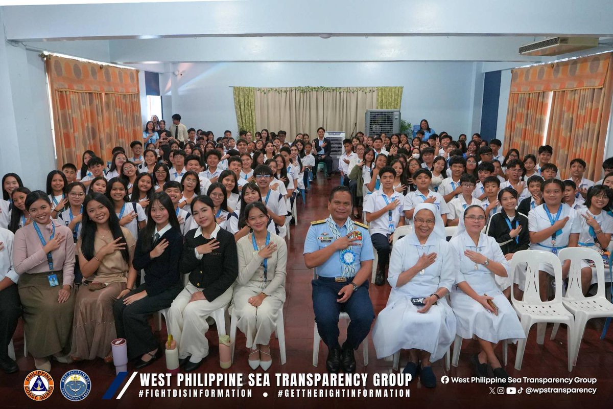 wpstransparency's tweet photo. 𝐖𝐏𝐒 𝐃𝐈𝐒𝐂𝐔𝐒𝐒𝐈𝐎𝐍 𝐑𝐄𝐀𝐂𝐇𝐄𝐒 𝐁𝐀𝐓𝐀𝐍𝐆𝐀𝐒, 𝐇𝐈𝐆𝐇𝐋𝐈𝐆𝐇𝐓𝐈𝐍𝐆 𝐌𝐀𝐑𝐈𝐓𝐈𝐌𝐄 𝐀𝐖𝐀𝐑𝐄𝐍𝐄𝐒𝐒 𝐊𝐍𝐎𝐖𝐒 𝐍𝐎 𝐆𝐄𝐎𝐆𝐑𝐀𝐏𝐇𝐈𝐂𝐀𝐋 𝐁𝐎𝐔𝐍𝐃𝐀𝐑𝐈𝐄𝐒

We cannot expect the next generation to stand up for rights they do not understand or recognize the significance of what they have never been taught. 

The West Philippine Sea Transparency Group had the privilege of participating in the West Philippine Sea Symposium at Canossa Academy in Batangas on  October 21, 2026, an initiative that underscores the importance of education in fostering maritime awareness, critical thinking, and patriotism among the Filipino youth.

𝐑𝐞𝐚𝐫 𝐀𝐝𝐦𝐢𝐫𝐚𝐥 𝐉𝐚𝐲 𝐓 𝐓𝐚𝐫𝐫𝐢𝐞𝐥𝐚, PCG Spokesperson for the West Philippine Sea, served as the speaker during the Symposium on the said school with more than 130 student participants. 

The engagement was made even meaningful by the students’ curiosity, enthusiasm, and thoughtful participation. Their eagerness to learn about the West Philippine Sea reflects the promise of a generation capable of questioning responsibly, distinguishing facts from disinformation, and understanding the legal and historical foundations of our country's maritime rights and interests.

Wherever there are young Filipinos willing to learn, WPSTG believes there must be an opportunity to inform, engage, and inspire them to appreciate and stand for what is rightfully ours.

#WestPhilippineSea
#WPSTransparency
#PHSovereignRights
#WPSymposium
#PhilippineCoastGuard