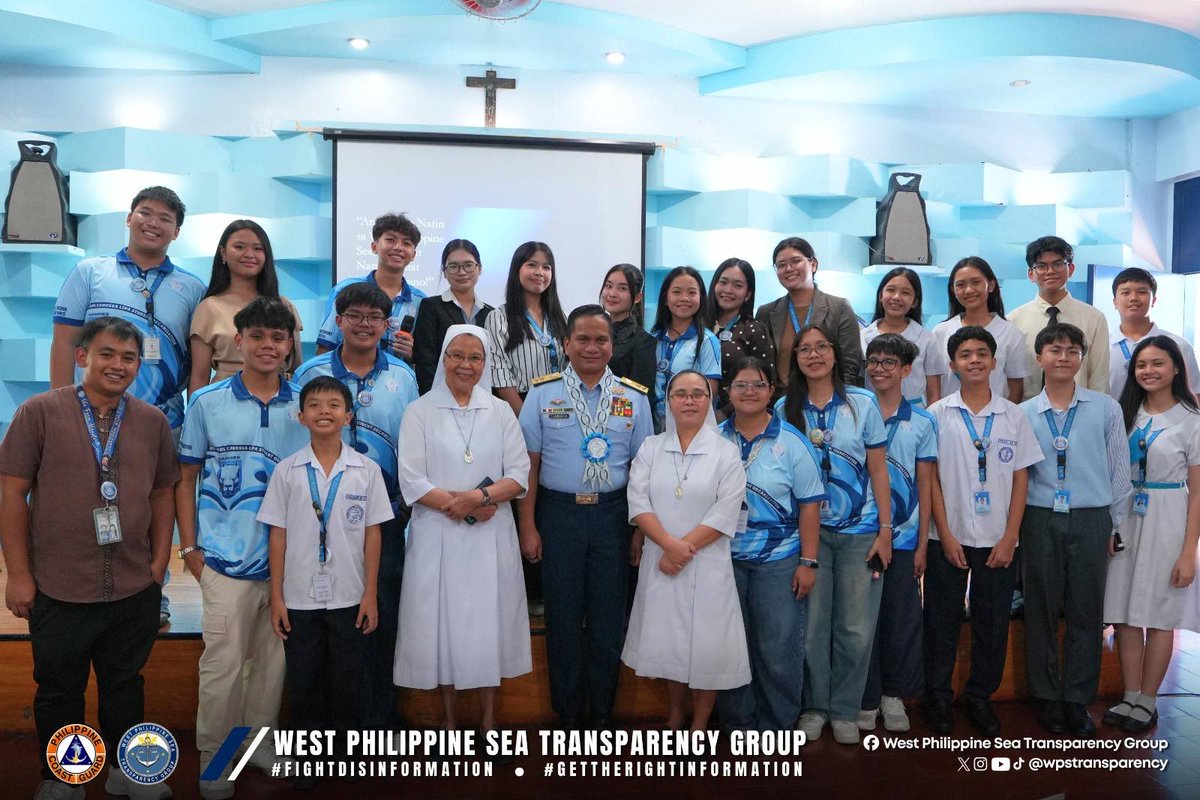 wpstransparency's tweet photo. 𝐖𝐏𝐒 𝐃𝐈𝐒𝐂𝐔𝐒𝐒𝐈𝐎𝐍 𝐑𝐄𝐀𝐂𝐇𝐄𝐒 𝐁𝐀𝐓𝐀𝐍𝐆𝐀𝐒, 𝐇𝐈𝐆𝐇𝐋𝐈𝐆𝐇𝐓𝐈𝐍𝐆 𝐌𝐀𝐑𝐈𝐓𝐈𝐌𝐄 𝐀𝐖𝐀𝐑𝐄𝐍𝐄𝐒𝐒 𝐊𝐍𝐎𝐖𝐒 𝐍𝐎 𝐆𝐄𝐎𝐆𝐑𝐀𝐏𝐇𝐈𝐂𝐀𝐋 𝐁𝐎𝐔𝐍𝐃𝐀𝐑𝐈𝐄𝐒

We cannot expect the next generation to stand up for rights they do not understand or recognize the significance of what they have never been taught. 

The West Philippine Sea Transparency Group had the privilege of participating in the West Philippine Sea Symposium at Canossa Academy in Batangas on  October 21, 2026, an initiative that underscores the importance of education in fostering maritime awareness, critical thinking, and patriotism among the Filipino youth.

𝐑𝐞𝐚𝐫 𝐀𝐝𝐦𝐢𝐫𝐚𝐥 𝐉𝐚𝐲 𝐓 𝐓𝐚𝐫𝐫𝐢𝐞𝐥𝐚, PCG Spokesperson for the West Philippine Sea, served as the speaker during the Symposium on the said school with more than 130 student participants. 

The engagement was made even meaningful by the students’ curiosity, enthusiasm, and thoughtful participation. Their eagerness to learn about the West Philippine Sea reflects the promise of a generation capable of questioning responsibly, distinguishing facts from disinformation, and understanding the legal and historical foundations of our country's maritime rights and interests.

Wherever there are young Filipinos willing to learn, WPSTG believes there must be an opportunity to inform, engage, and inspire them to appreciate and stand for what is rightfully ours.

#WestPhilippineSea
#WPSTransparency
#PHSovereignRights
#WPSymposium
#PhilippineCoastGuard