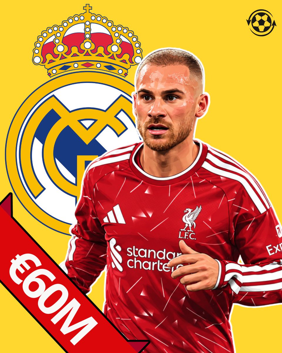 DeadlineDayLive's tweet photo. 🚨 Real Madrid have made Liverpool midfielder Alexis Mac Allister their priority target for 2027.

Real Madrid are preparing a €60M offer, with Jose Mourinho keen to pair the Argentine with Aurelien Tchouameni.

Liverpool could consider a sale at the right price and plan to identify a replacement before sanctioning his exit.

(Source: Fichajes)