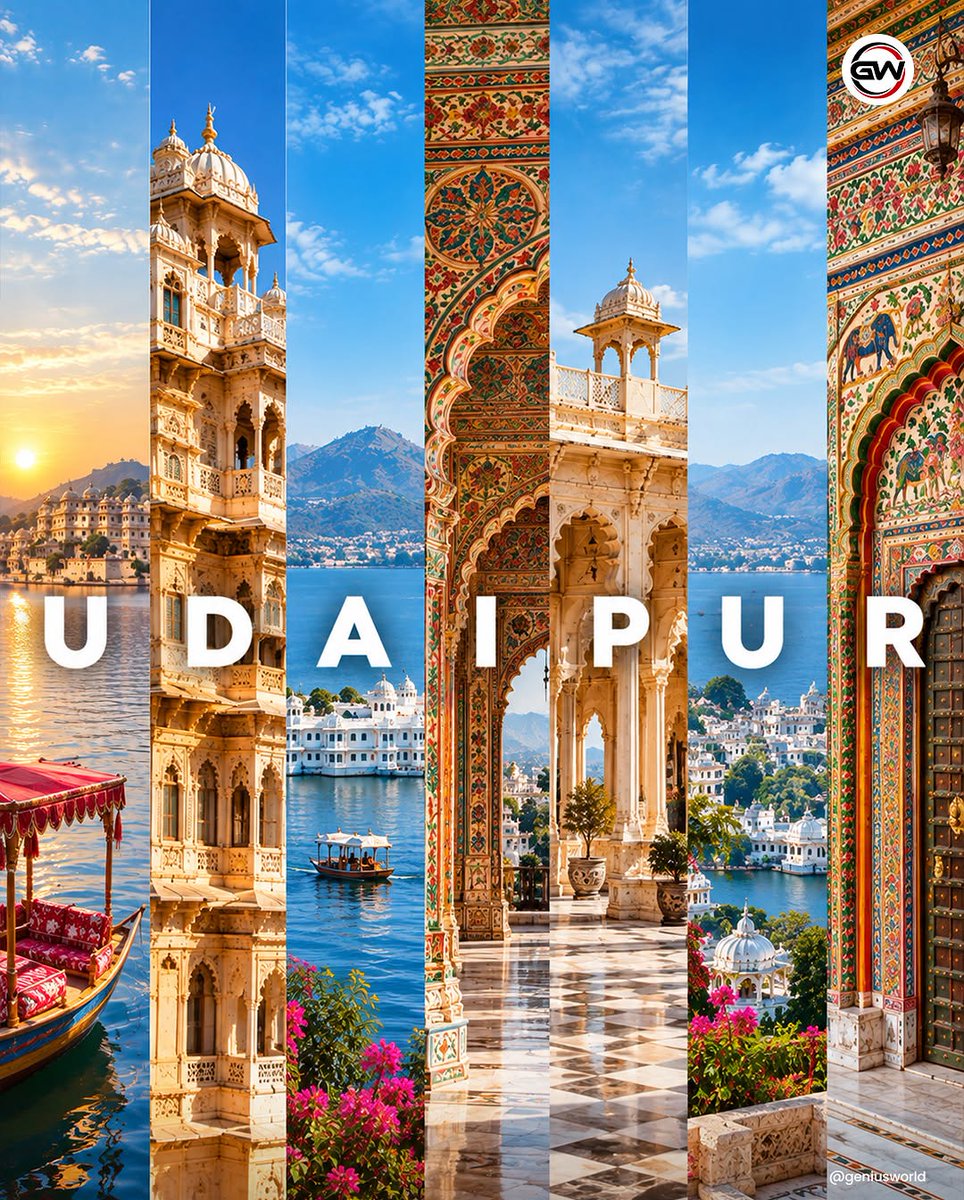 sonrisassinamig's tweet photo. Udaipur, the City of Lakes, captures Rajasthan’s royal soul with shimmering waters, grand palaces, and timeless charm. https://t.co/tNV8YPbhG7