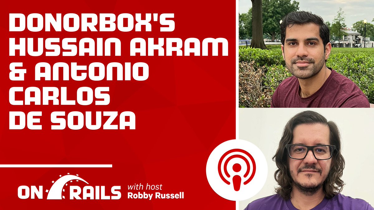 rails's tweet photo. How does @Donorbox handle serious traffic without overcomplicating its stack? 

On the next episode of On Rails, Hussain Akram & @acdesouza (AC) talk to @robbyrussell about the power of deliberately boring infrastructure, why the team moved CI back onto developers' machines, and how they're pulling older parts of the app back toward Rails defaults. They also talk about how they use agent docs to steer AI tools toward the patterns they want the codebase to follow.

Listen to the full episode wherever you get your podcasts: https://t.co/ZbCeQ185YK
Or watch it on Youtube: https://t.co/UB6WnA1Kcn