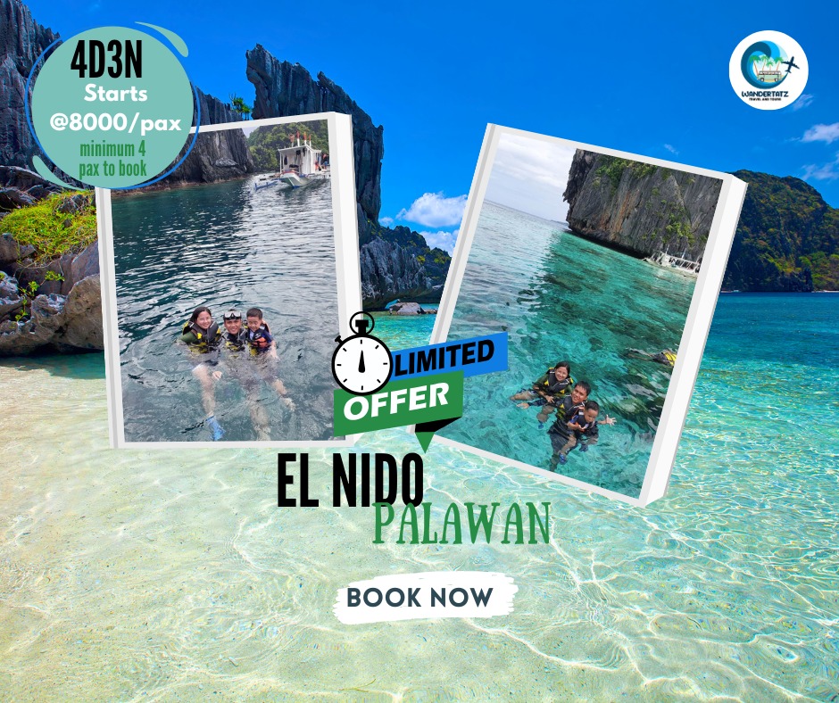 curagente's tweet photo. Escape to El Nido with our 4D3N package: 3 nights with breakfast, Puerto Princesa transfers, Tours A and C with lunch, fees, boat transfers, and a licensed guide. From ₱8, 000 per person. Limited slots available. DM to book. https://t.co/m4huW61dPn