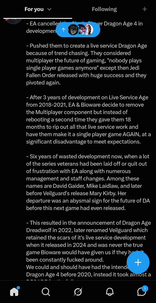engardey's tweet photo. @Dangerman1337 @ViewerAnon They planned to but EA wanted to repeat Anthem's mistake by pushing the live service bullshit https://t.co/YWBM0uiKQ9
