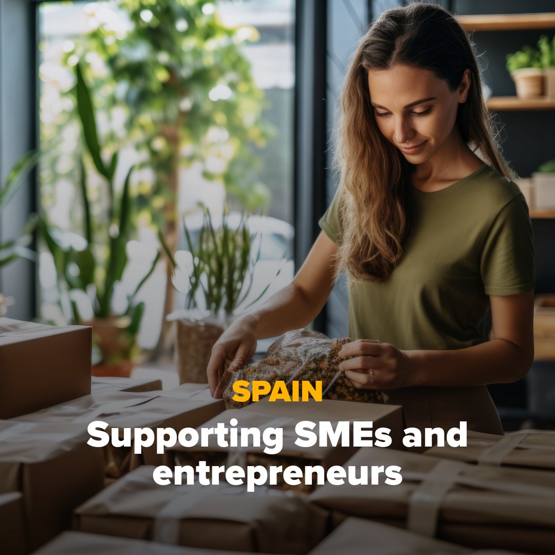 EIB's tweet photo. 🇪🇺🇪🇸 Together with @bbva, we're helping mobilise €1.3 billion to support the financing and investment needs of SMEs and mid-caps in Spain.

Over €200 million will go towards green and sustainable projects.

🔗 https://t.co/v8qoQ4MVft https://t.co/6Nocjf8BTJ
