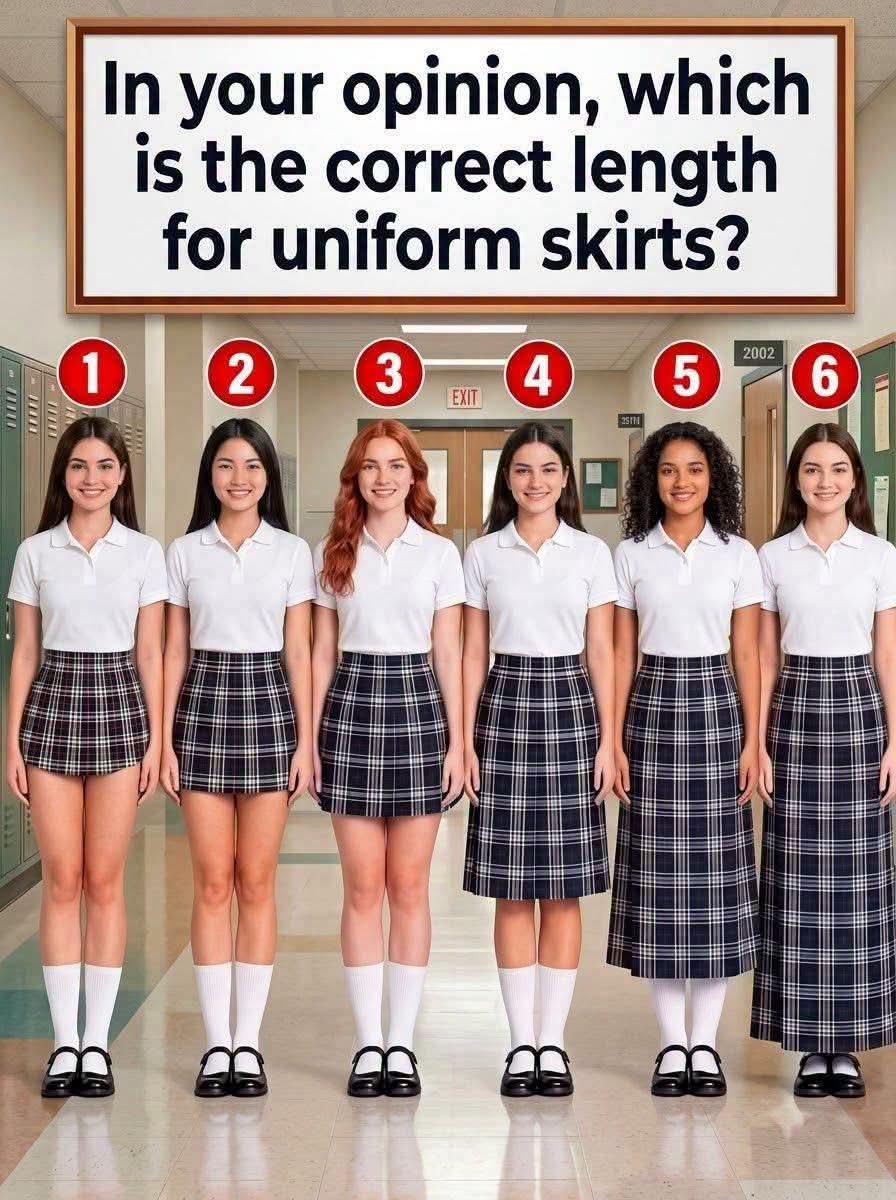 CloakedLeaks's tweet photo. In your view, which skirt length strikes the best balance for a school uniform dress code? https://t.co/7ScaUoXJmw
