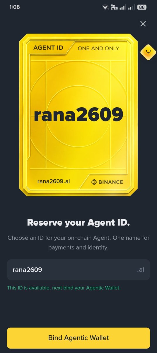 PoduRun28045's tweet photo. @BinanceWallet Ready for the AI revolution with @BinanceWallet! 🤖

My Agent ID is [rana2609]—built for speed and smart automation. I’ll use my Agentic Wallet to manage Web3 assets effortlessly and execute quick trades! 🚀

#MyAgentID @binancezh https://t.co/6MZb1WsWxv