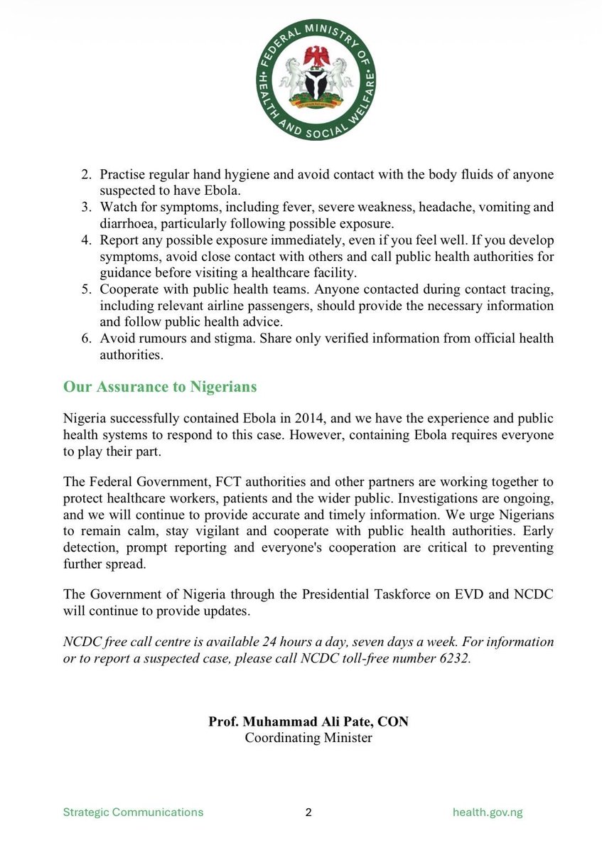 ParaMicroBio's tweet photo. 🇳🇬☣️El Gobierno de Nigeria confirma el primer caso de #Ebola en su país y llama a la calma a su población.

El brote de RDC está descontrolado y la noticia llega después de detectarse el virus en Kenia.

https://t.co/pbyb33VkfX https://t.co/LFTITOGNXe
