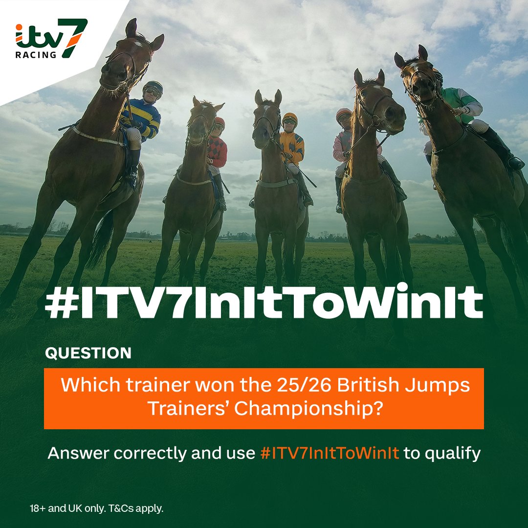 ITV7Racing's tweet photo. Competition time 🏇

We have a £50 cash prize up for grabs 💷

Follow @ITV7Racing &amp; answer today's question, and use the hashtag #ITV7InItToWinIt, and you could be our lucky winner, announced at 10am tomorrow.  

T&amp;Cs 🔗 https://t.co/46ymBDYkqn https://t.co/OxigjtfQZh