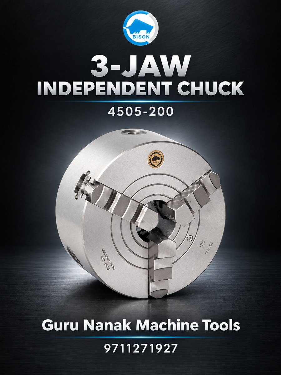 GNMTCHUCKS's tweet photo. 3-Jaw Independent Chuck | Model 4505-200
Looking for industrial lathe chucks and precision workholding solutions? Connect with Guru Nanak Machine Tools. Contact us : 9711271927
#IndependentChuck #LatheChuck #lathe #bison #MachineTools #PrecisionEngineering https://t.co/XUfTbaZcdV