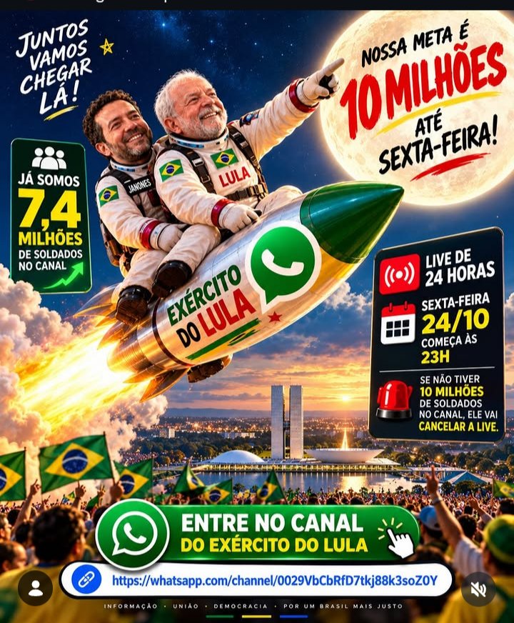 rgfreitas79's tweet photo. #7MilhoesDeSoldadosDoLula https://t.co/7pHV1yqpxh