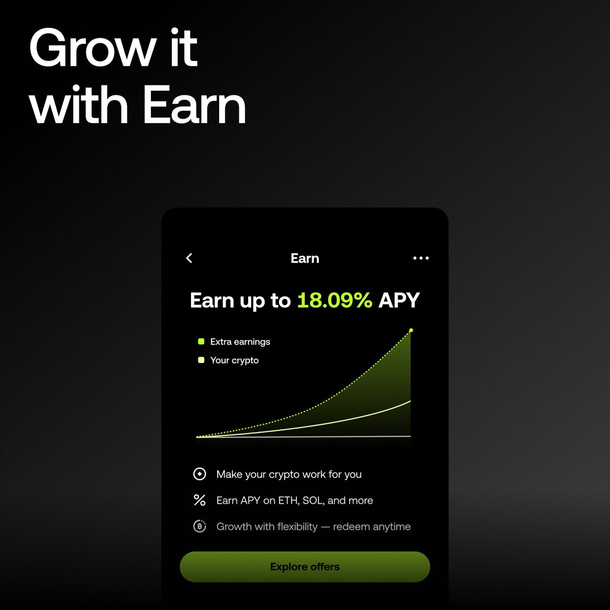 okx's tweet photo. Your crypto can stay put while your capital gets moving.

Access up to 500k USDC, or up to 4.5M USDC for VIPs, and use it across trading, X Drops, Earn, or real-life spending.

Keep the position. Expand what it can do.
