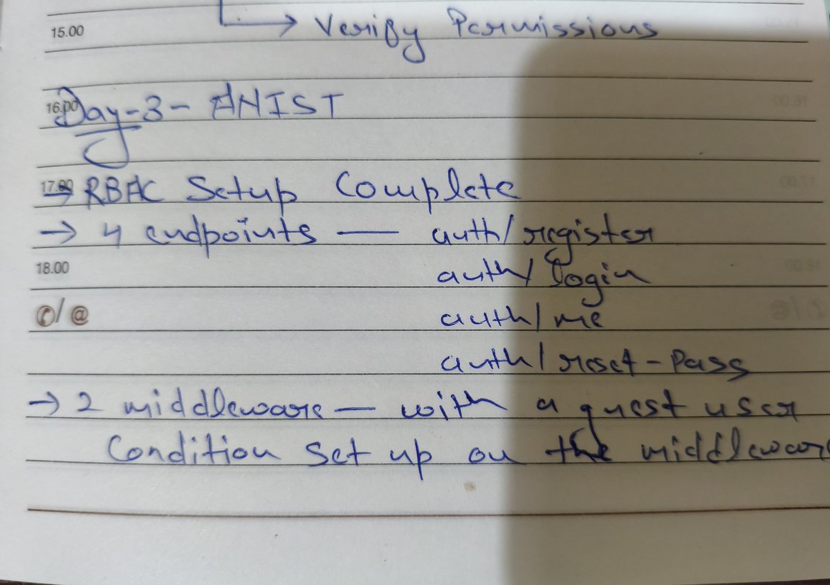 JatinGupta016's tweet photo. Day 3 – ANIST

​Today's challenge: handling guest access without taking credentials. Solved it by adding a default guest condition in the middleware. 

​How do you tackle guest roles in your RBAC setup?
#buildinpublic #coding #webdev https://t.co/GmIzDqwxVG