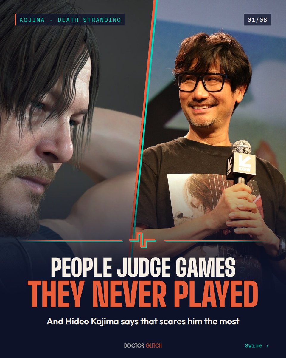 DoctorGlitchOff's tweet photo. Hideo Kojima says people judging Death Stranding as a "walking simulator" without playing it is what scares him the most 🎮 #DeathStranding https://t.co/lM2PZaiI5o