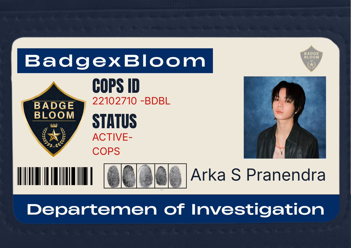 copsOHYUL's tweet photo. @BadgexBloomCA Hi, I’m Arka Satrya Pranendra, and I’m ready to join the investigation at BadgexBloom! https://t.co/ObIeDCDejl