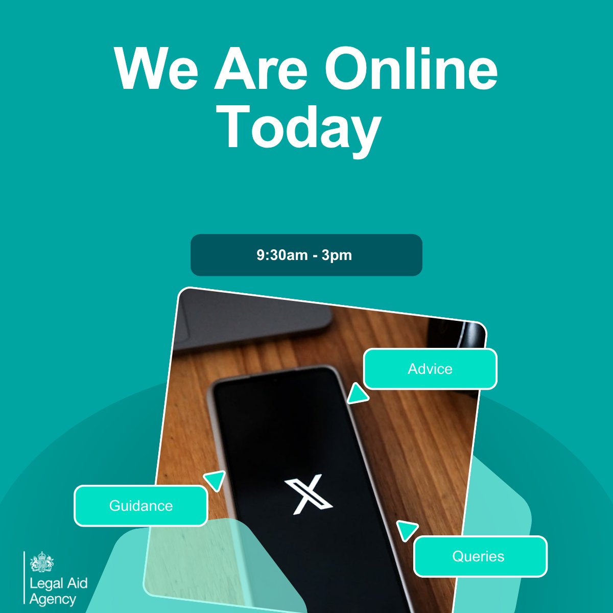 LAAHelpTeam's tweet photo. We are online today between 9:30am and 3:00pm to answer queries about #Crime and #Civil #LegalAid ⚖️

If your #Query is case specific please send us a direct message and we will be happy to help you ✉️
 
#HappyToHelp #LegalAidAgency #CustomerService #LAA #Solicitors 💻 https://t.co/3uOrmlswqR