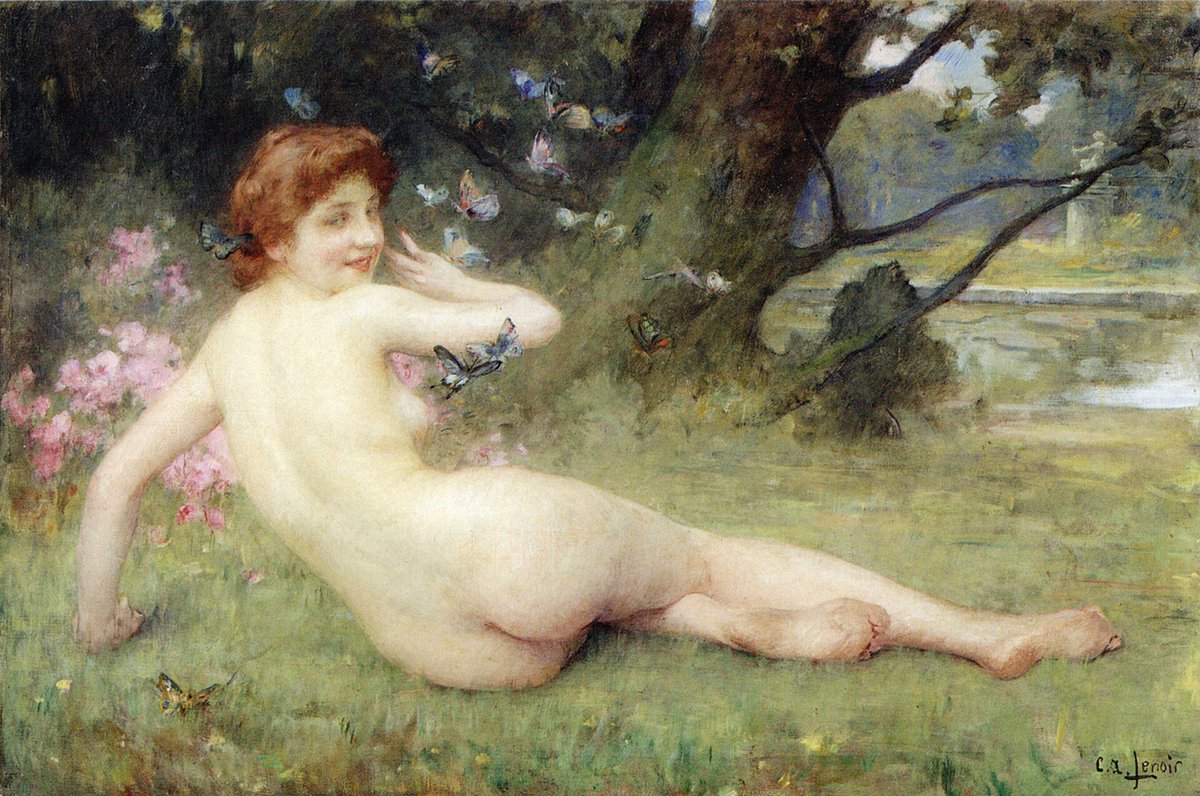 ArtistOnThisDay's tweet photo. Born on this day, October 22, 1860:
Charles-Amable Lenoir (French)

Dreamlike figures, soft light, and nature. https://t.co/zYxuqABZbq