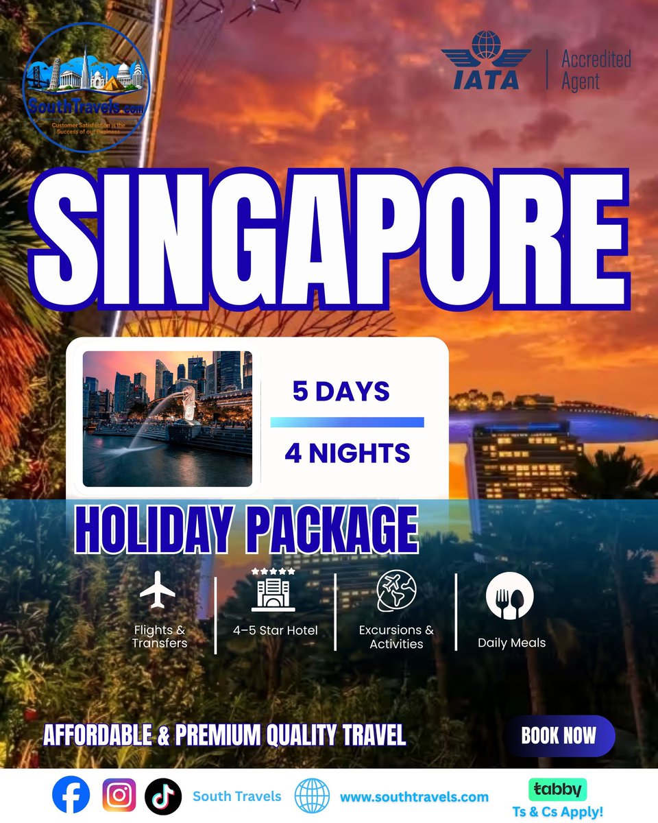 UMUTSELEN's tweet photo. Your Singapore escape starts with South Travels. Explore iconic sights, vibrant city life, and unforgettable experiences this autumn. Book now and make your holiday dreams a reality. https://t.co/yCQyWph59v