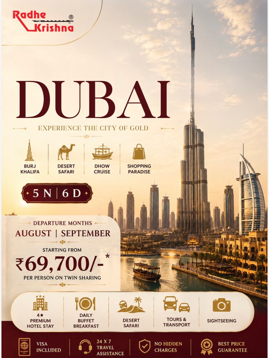 little_monster1's tweet photo. Experience Dubai: Burj Khalifa, desert safari, dhow cruise, shopping and more. 5 Nights | 6 Days
4-star hotel, breakfast, visa, tours, transport and 24x7 support included. Starting at ₹69, 700 per person on twin sharing from Ahmedabad. DM to book. https://t.co/S9ULcqATYn