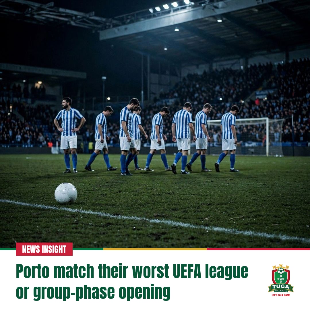 TugaFutebol_com's tweet photo. Porto match their worst UEFA league or group-phase opening
Read the full insight — link in the comments.
#FCPorto #PSV #ChampionsLeague #PortoRecovery #TugaFutebol https://t.co/VSKYxFPErF