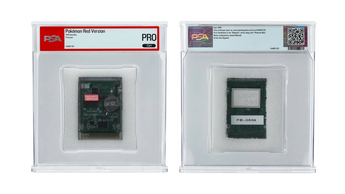 retro_dodo's tweet photo. It's not often a prototype Pokémon cartridge goes up for sale, but this time it's an early cartridge featuring Pokémon Red data authenticated by PSA, and it's currently sitting at $25,000 at @GoldinCo 👀

More info: https://t.co/qms7uwfICa https://t.co/ags4FTAaSG