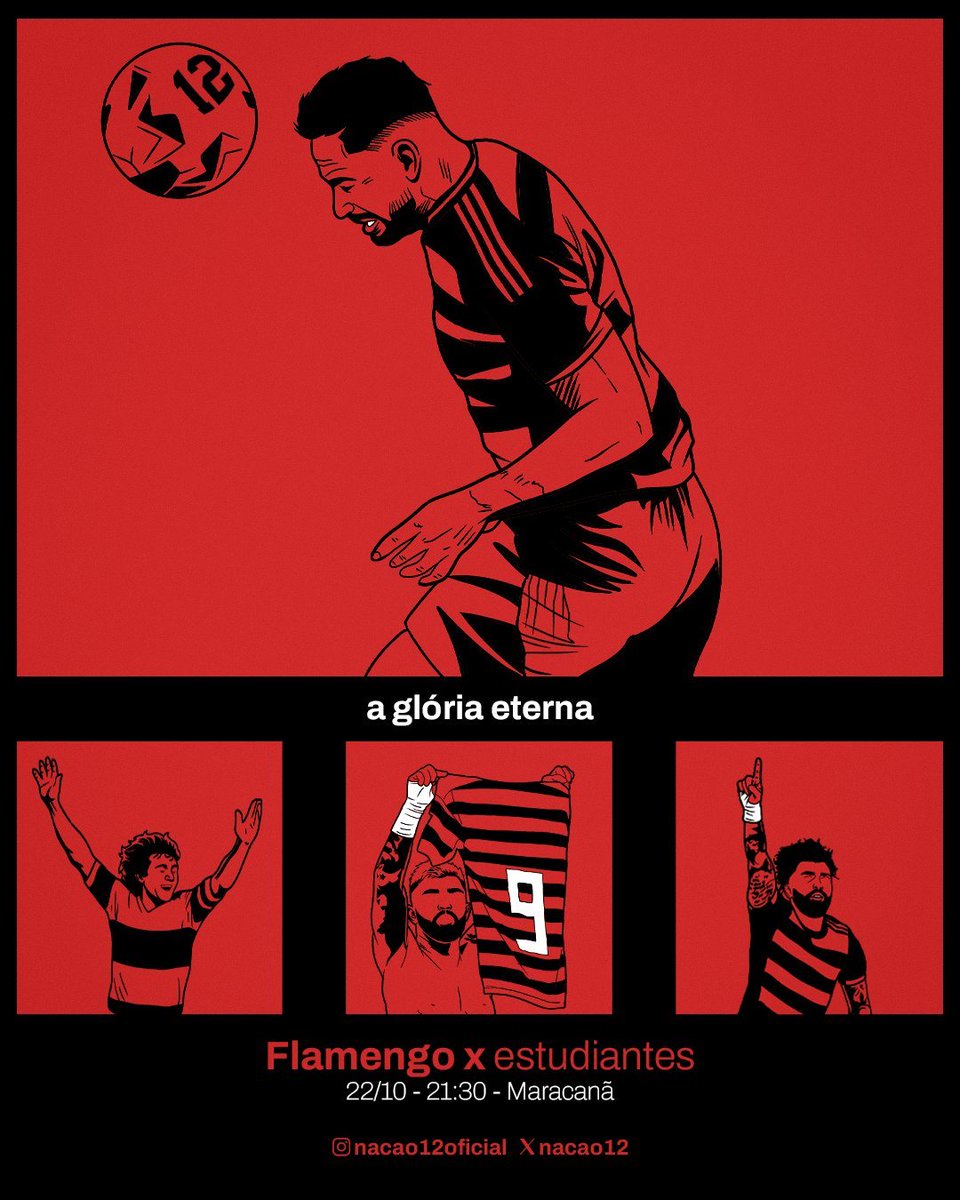 Flavio_Flameng's tweet photo. Pela história dos que nos guiaram, pela raça dos que nos defendem e pelo manto que nos consagra: hoje o Maracanã joga junto para buscar a Glória Eterna! 🏟️🔴⚫ https://t.co/pcN5pE5jk2