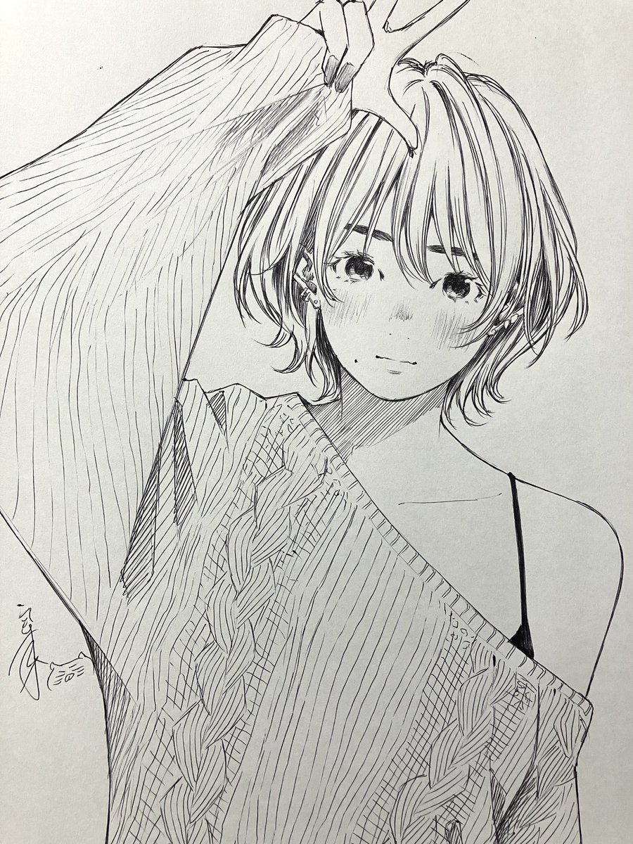 yoshimizm's tweet photo. ざっくりニット🧶

朝のラクガキvol698 https://t.co/o68kSVPk1U