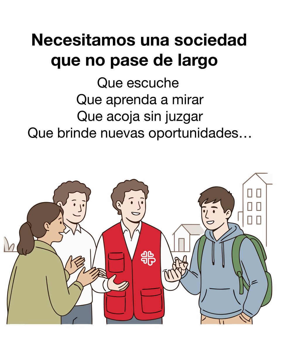 NadieSinHogar's tweet photo. Un hogar es mucho más que un sitio donde vivir. Es un lugar al que pertenecer.

Necesitamos una sociedad que no pase de largo.
Que escuche.
Que aprenda a mirar.
Que acoja sin juzgar.
Que brinde nuevas oportunidades.

Para. Acércate. Actúa.
#NadieSinHogar https://t.co/o52BWa8B6n