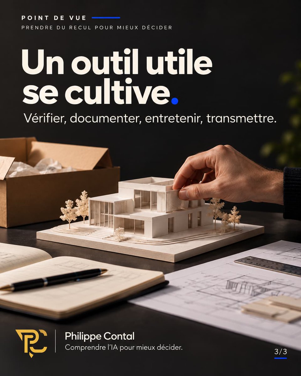 Terr_Digital's tweet photo. Un prompt lance un projet. 𝗟𝗮 𝗰𝗼𝗻𝘀𝘁𝗮𝗻𝗰𝗲 𝗹𝗲 𝗳𝗮𝗶𝘁 𝘃𝗶𝘃𝗿𝗲.

Dans les discussions sur la création assistée par l’IA, je trouve que nous parlons beaucoup de la première version. Celle qui apparaît à l’écran et donne envie d’aller plus loin.

@PhilippeContal https://t.co/m3uqepRvsf