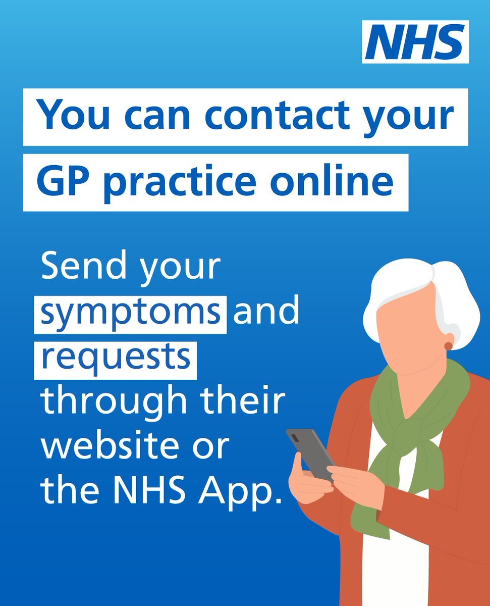 SWLNHS's tweet photo. There’s another way to contact your GP practice.

Simply send your symptoms and requests through their website or the NHS App.

Tap it, type it and we’ll take care of it. For more information search 'GP online forms’. https://t.co/UB98nvHNIO