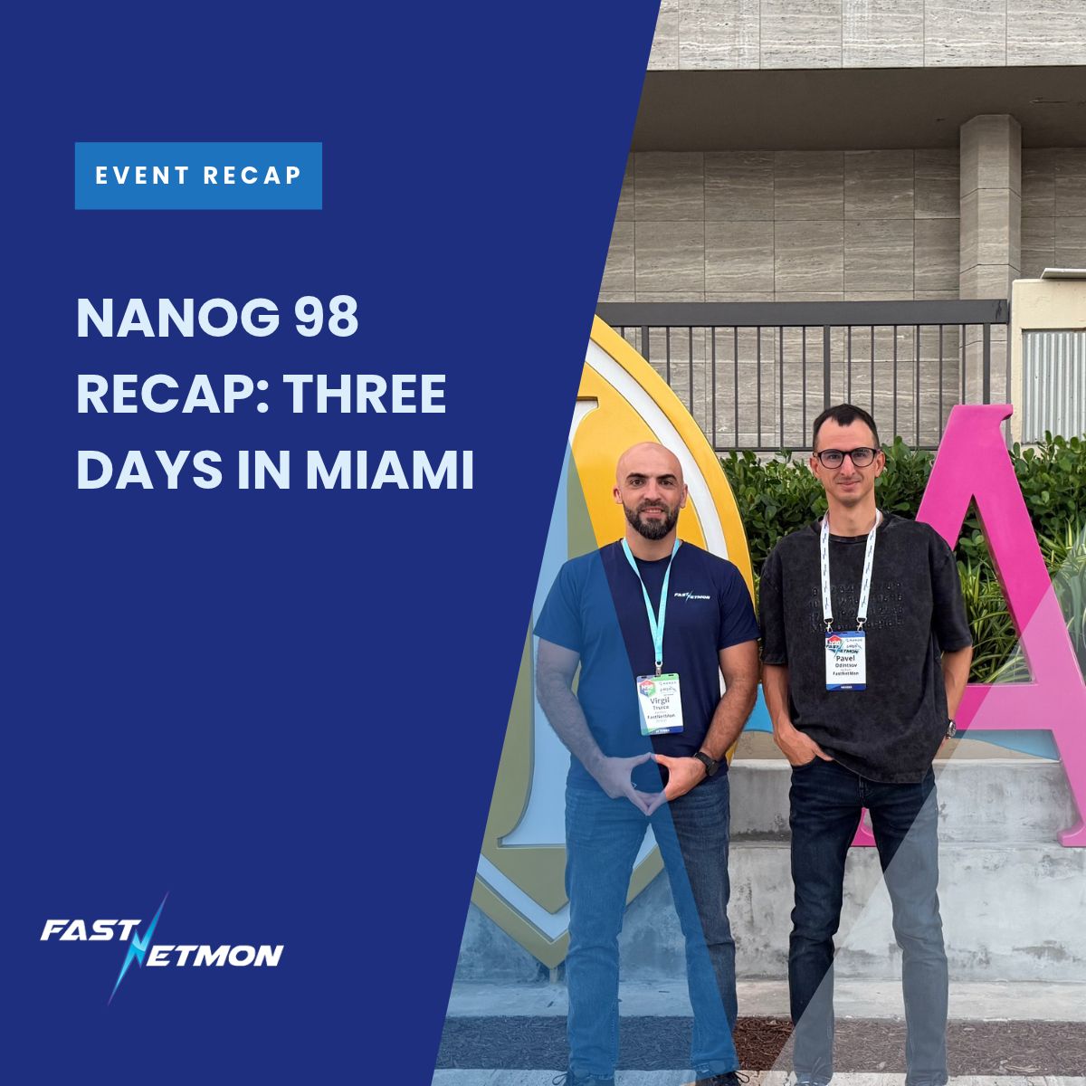 FastNetMon's tweet photo. Three days in Miami at NANOG 98. Pavel and Virgil caught up with familiar faces, met new people and talked DDoS, visibility and AI infrastructure with operators from across the community.

https://t.co/NyH6Bkn5Kh

#NANOG98 #FastNetMon https://t.co/kIhHeEW9gF