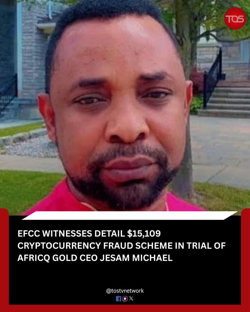 TOSTVNETWORK1's tweet photo. Two prosecution witnesses have testified before the FHC in Lagos regarding how international fraud suspect Jesam Michael, the Chief Executive Officer of Africq Gold Limited (also operating as Afro Arab Gold), allegedly defrauded them of $15,109 in cryptocurrency investments. https://t.co/9eITxS5OZv