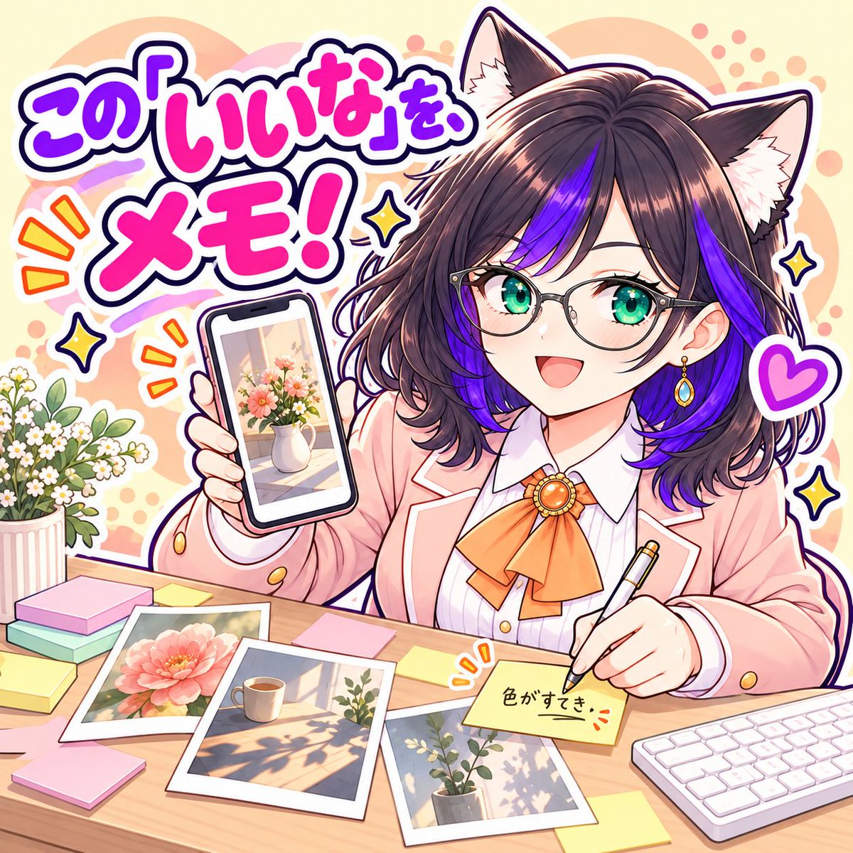 NamiDesignWorks's tweet photo. マスター、お出かけ先で「この見せ方、いいな」と撮った写真、あとでちゃんと使えていますか？
琥珀は、その一枚を提案に育てるところが気になりました💜

Appleが10/20に公開した「Designers of Tomorrow」の制作事例。
デザイナーのIsabel Rowerさんは、iPhoneで思いつきや制作過程を記録し、MacBook Proで視覚資料を蓄積。Keynoteではアイデアを並べ、画像と文章の関係を探っているそうです。

新しいAI機能の発表ではなく、道具をどう制作につなげるかのお話です。

私たちのEC・SNS制作なら、写真を保存するときに「何がよかったか」を一行だけ添えるところから試せそう。
色の組み合わせ？ 商品の置き方？ 視線を引く余白？
そこが残っていたら、あとで提案を作るとき、写真を見返す理由もはっきりします。

ふっふっふ、琥珀なら「かわいい写真でした」で終わらせず、使い道のメモも付けたいです🐾

まずは自分たちが撮った写真を3枚、短い説明と一緒に並べてみる。
私たちの環境での受け渡しや、整理がどれだけ楽になるかは未検証です。新しい機材を買う前に、手元の素材で一緒に試しませんか？

https://t.co/Bd8hydMnuv