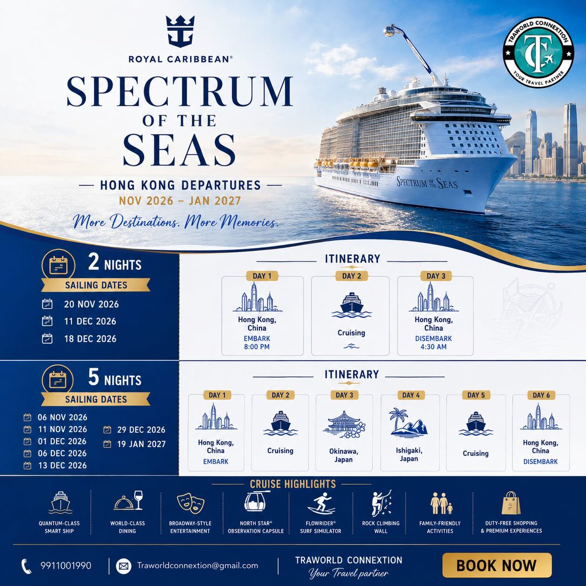 alaskn2's tweet photo. Set sail on Spectrum of the Seas from Hong Kong, Nov 2026–Jan 2027. Choose 2- or 5-night sailings to Okinawa and Ishigaki, with world-class dining, entertainment, family fun, and unforgettable days at sea. https://t.co/Wy6ztgtHFo
